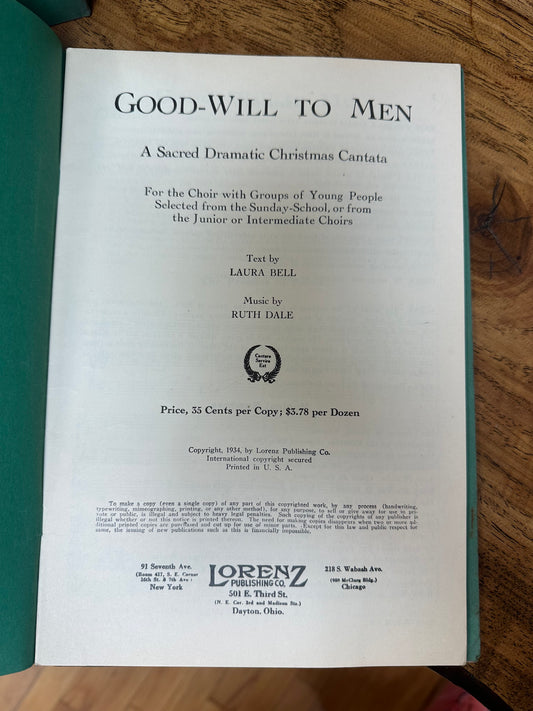 Good will to Men Sheet music bundle