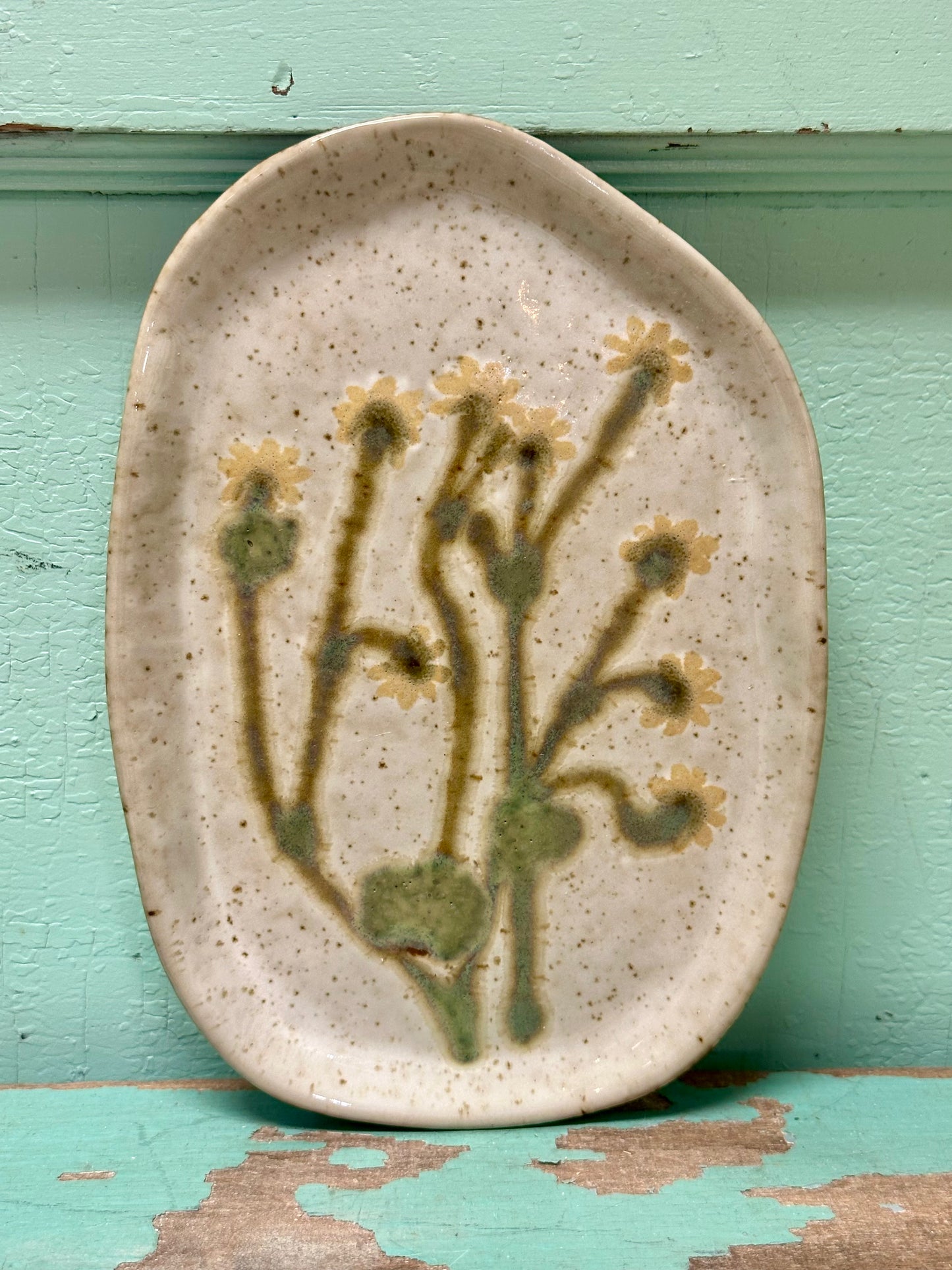 Hand-Painted Stoneware Plate, Reactive Glaze, 3 Styles
