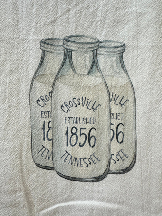 Milk Bottle Crossville Tea Towel