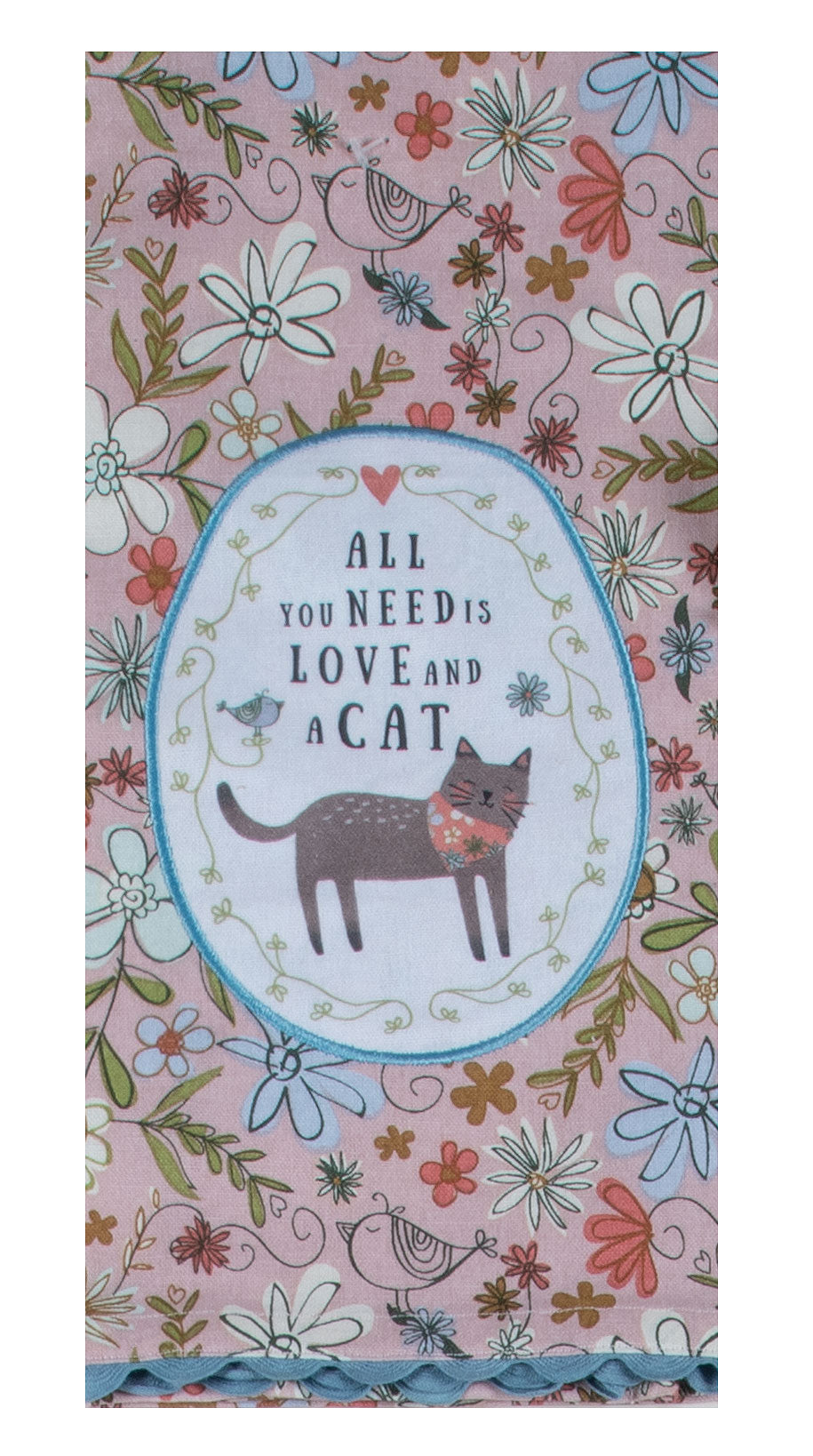 Love & A Cat Tea Towel