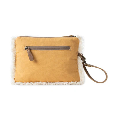 Amber Harvest Embroidered Pouch in Sunshine Tan