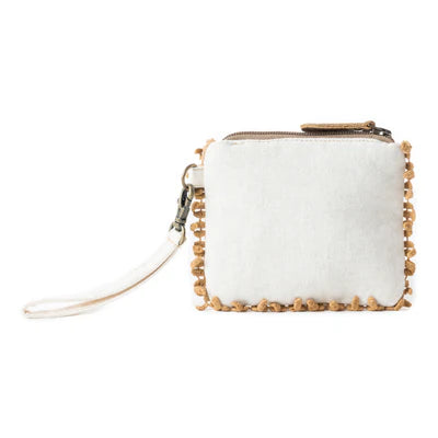 Savanna Glow Woven Pouch Bag in Sunny Gold