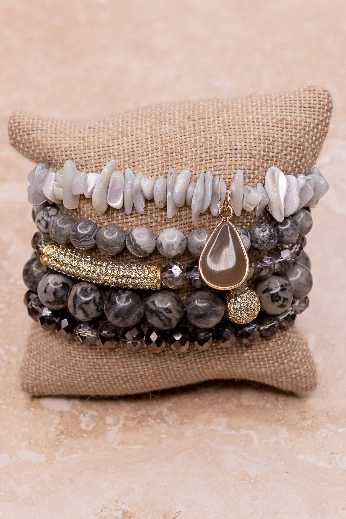 Ghana Bracelet Set in Light Gray