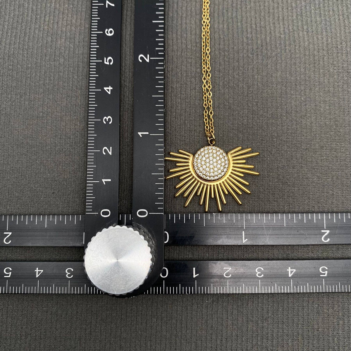 Full Zircon Sun 18K Gold Plated S.Steel Necklace - FGS/MS
