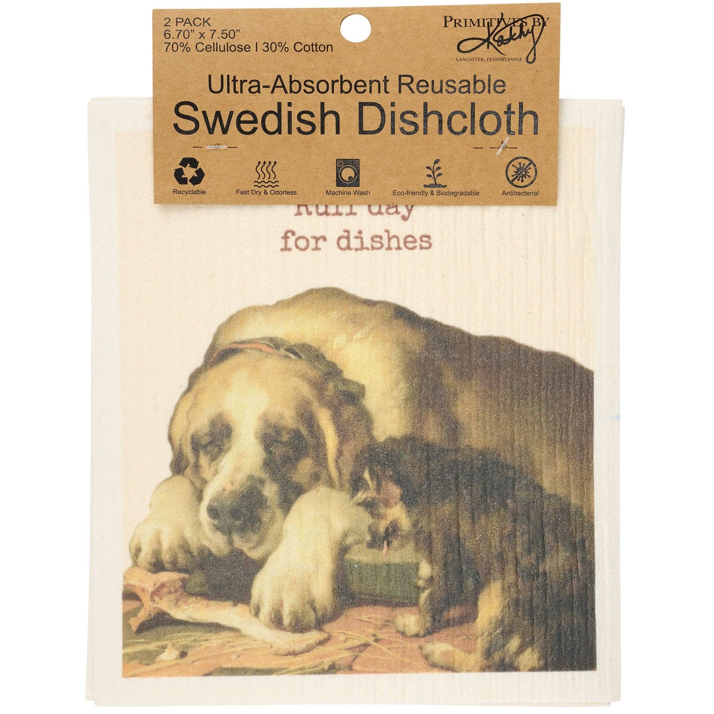 Ruff Day For Dishes Swedish Dishcloth Set