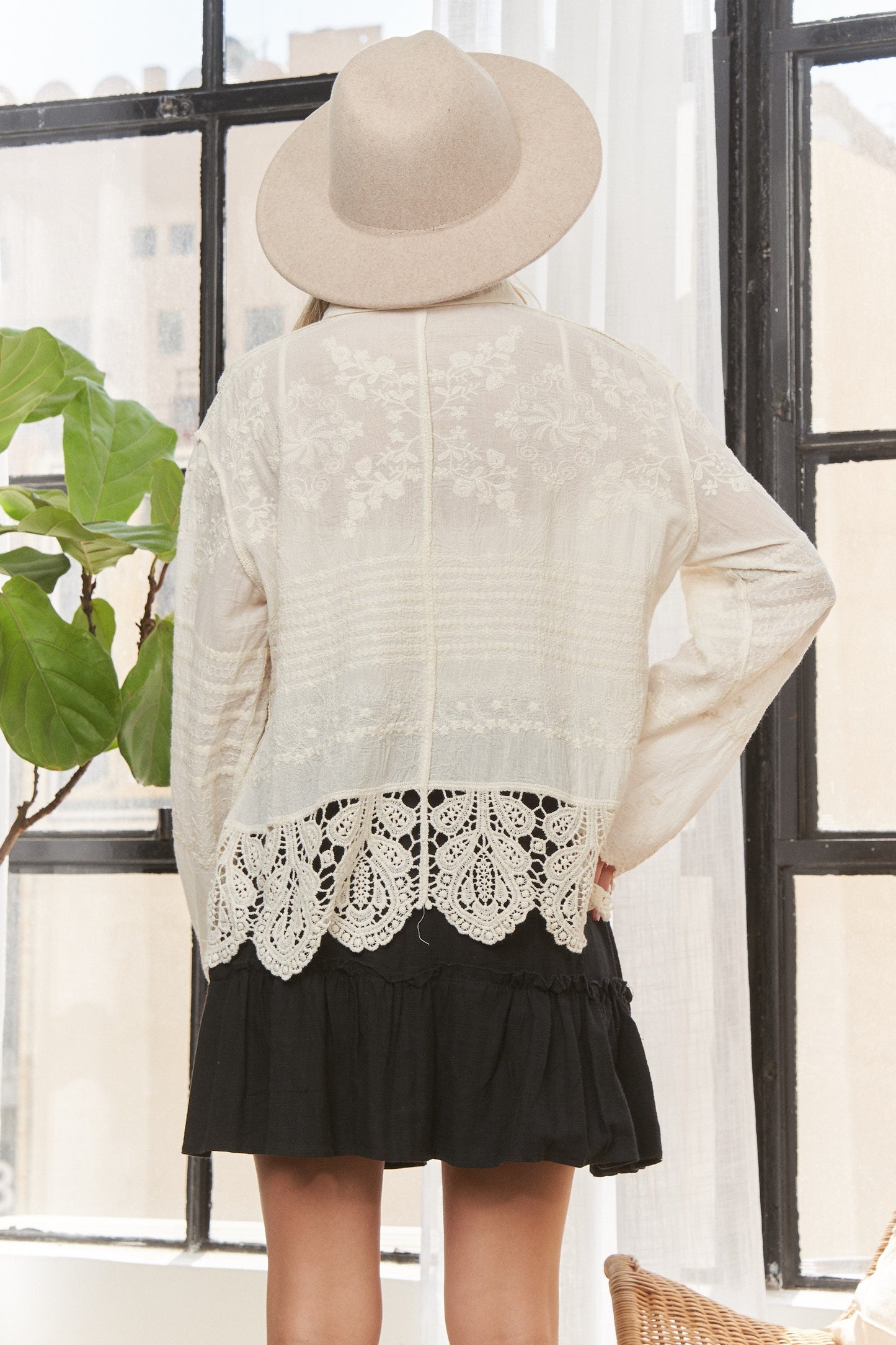 Crochet Detail Blouse: One Size