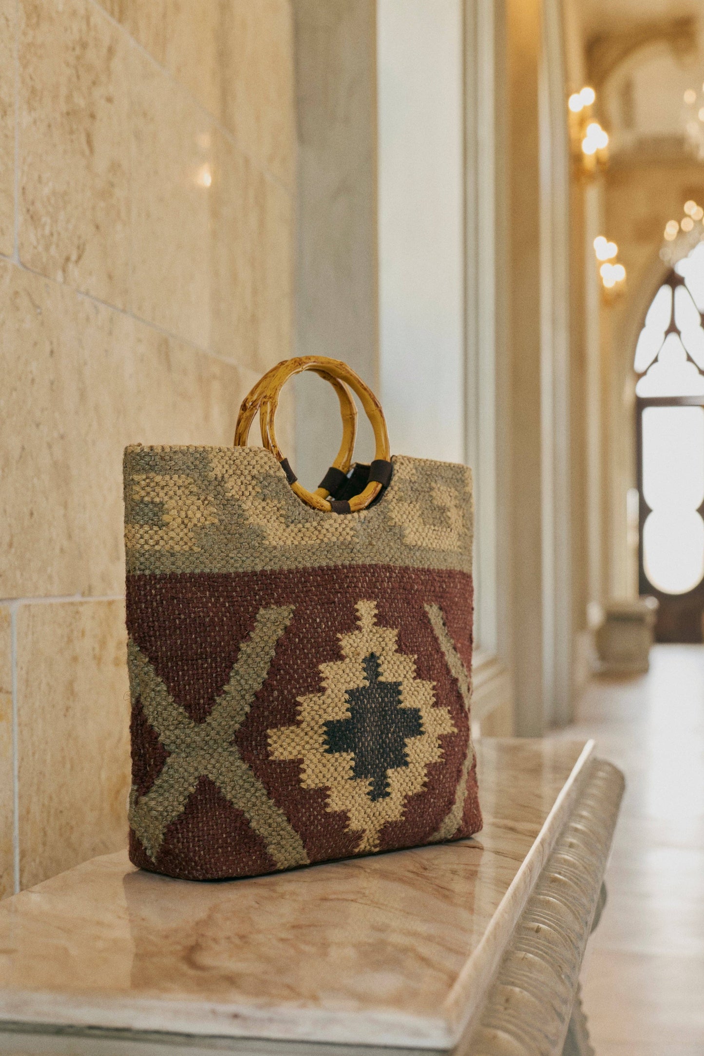 Desert Loom Jute Tote Bag in Harvest Clay: Harvest Clay