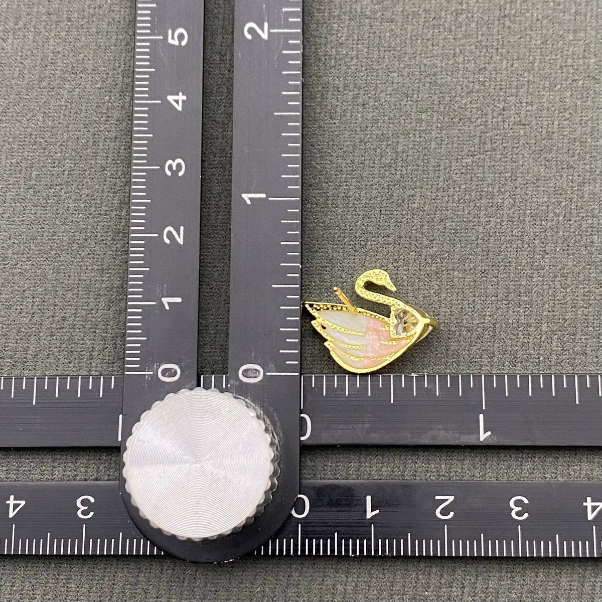 Heart Zircon 14K Gold Plated Enamel Swan Earrings