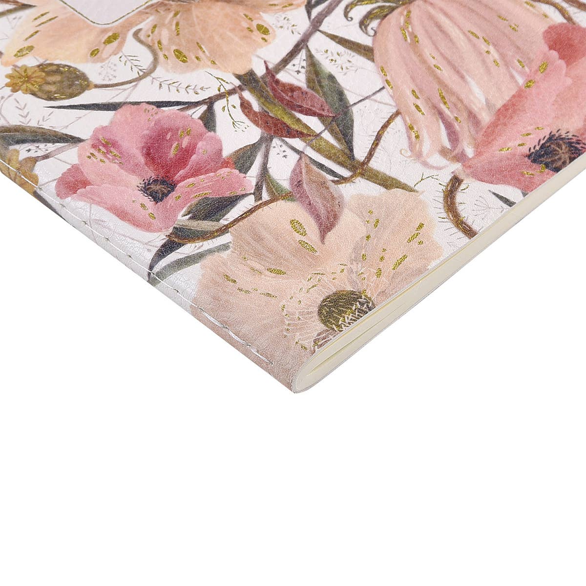 Vegan Leather A5 Notebook -Soft Petals