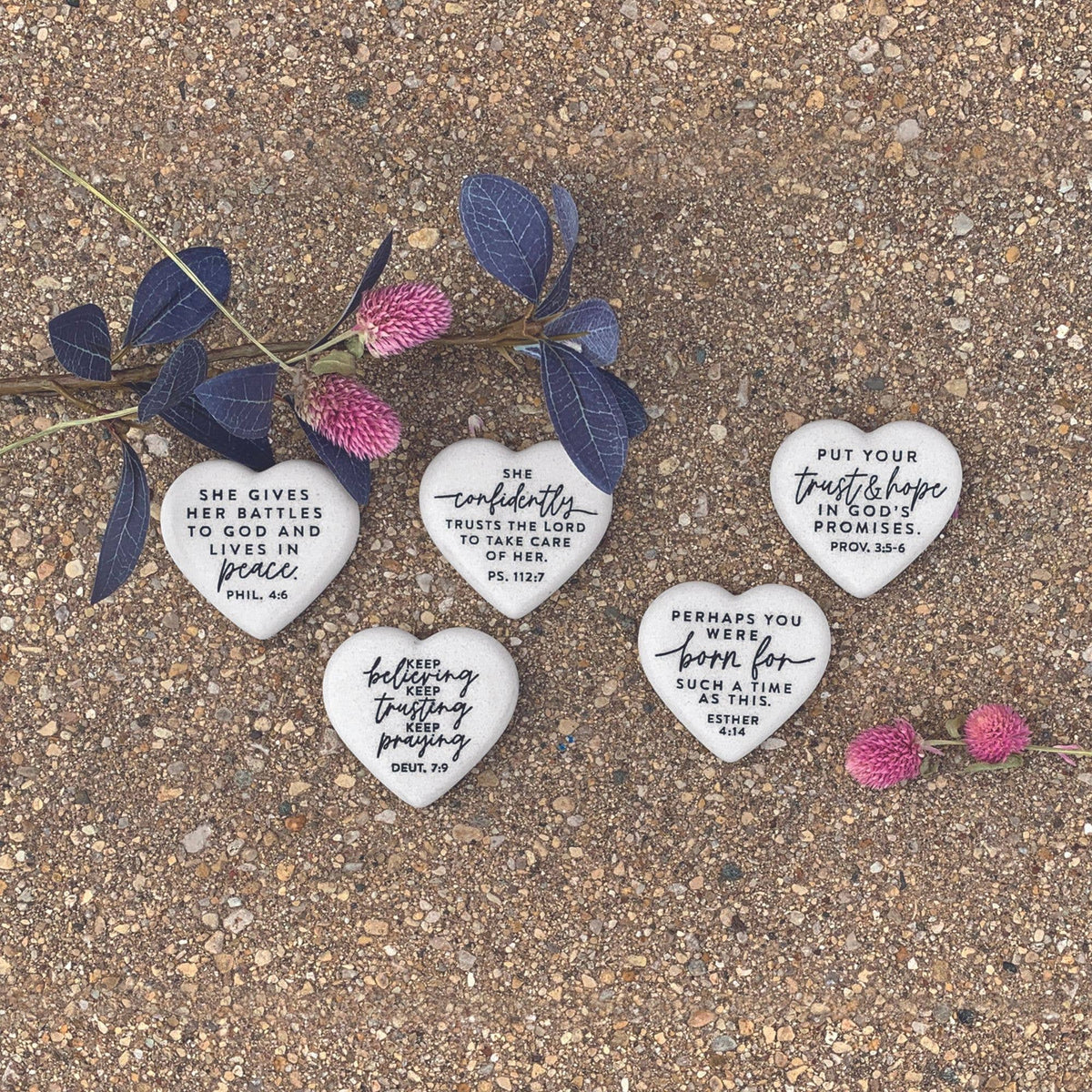 LCP Scripture Stone Hope Hearts Peace - Heart Stone