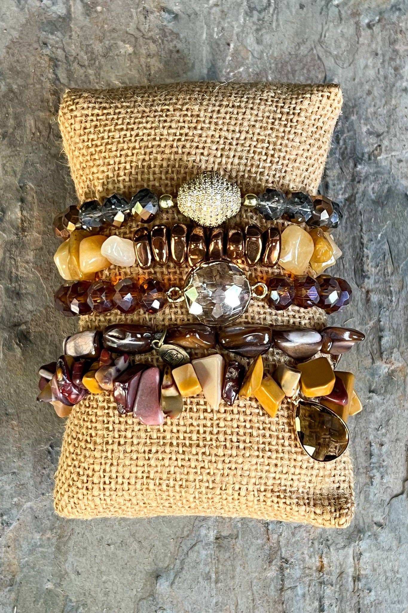 Zambia Bracelet Set Mustard