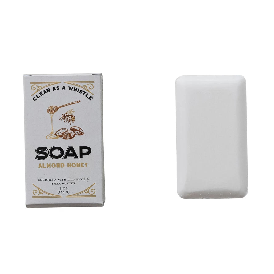 Almond Honey Scented Olive Oil & Shea Butter Triple Milled Bar Soap, Made In The U.S.A.