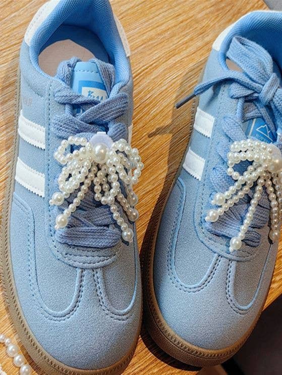 CLASSIC PEARL BOW RIBBON SHOE CHARM | 40SD100: PEARL