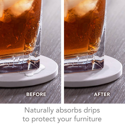 "Cow Hide" Single Round Absorbent Stone Coaster