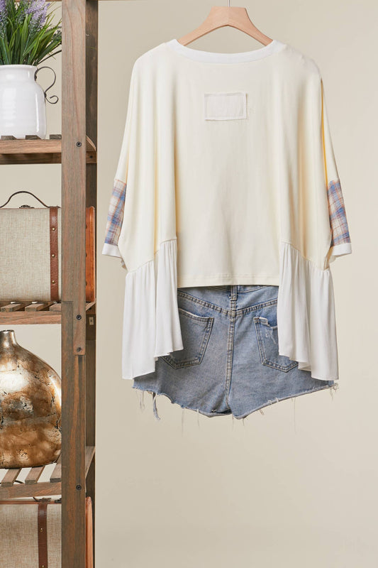 Patchwork Motif Knit Top