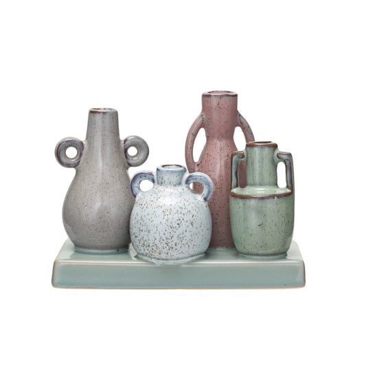 Stoneware Mounted Vases