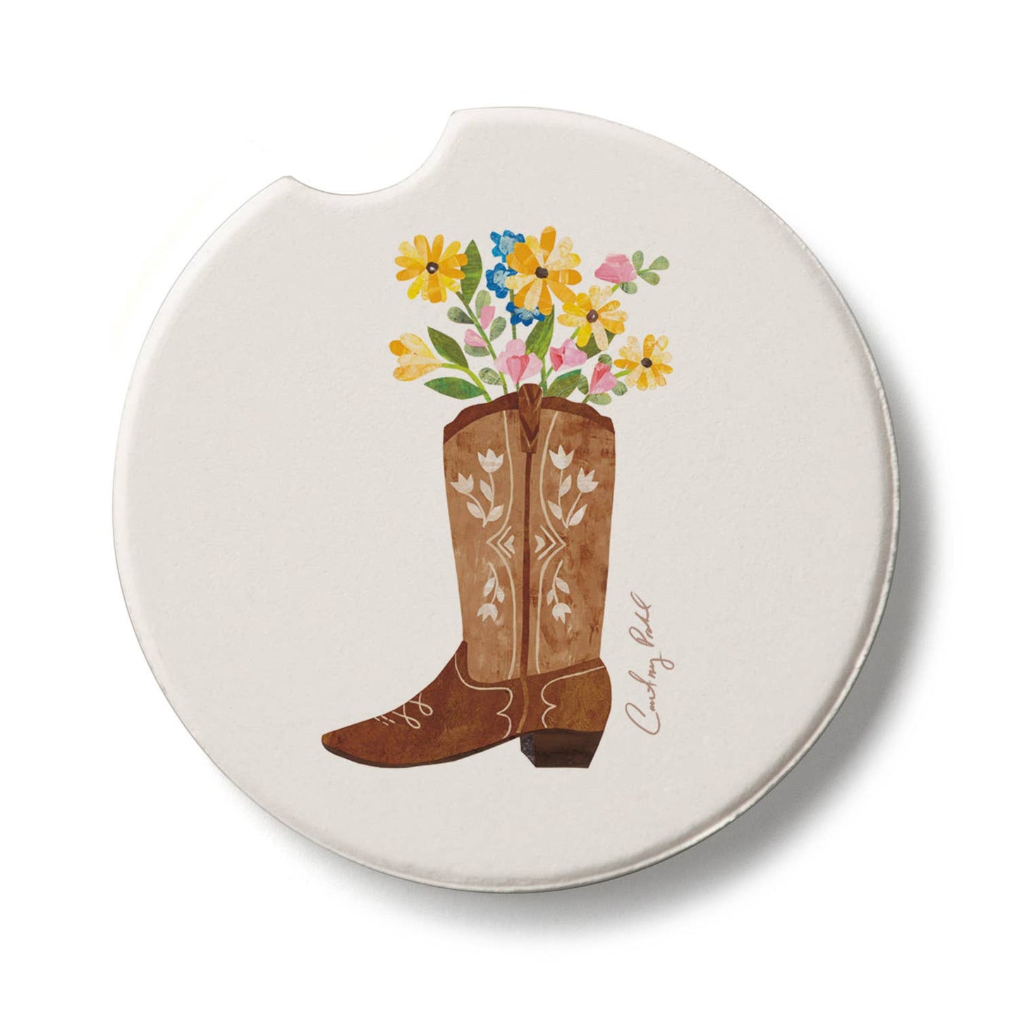 "Western Cowgirl" Stone Car Coaster