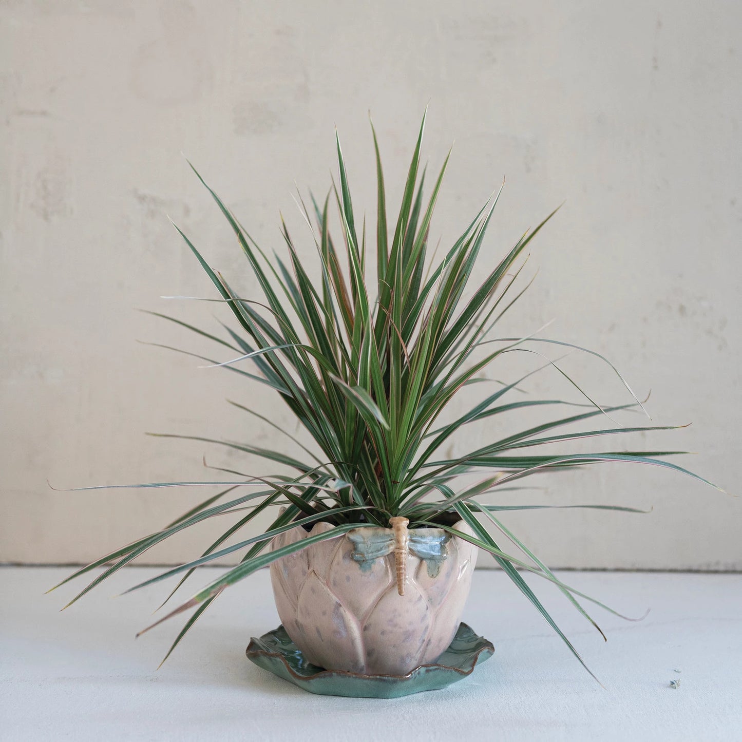 Dragonfly Stoneware Planter