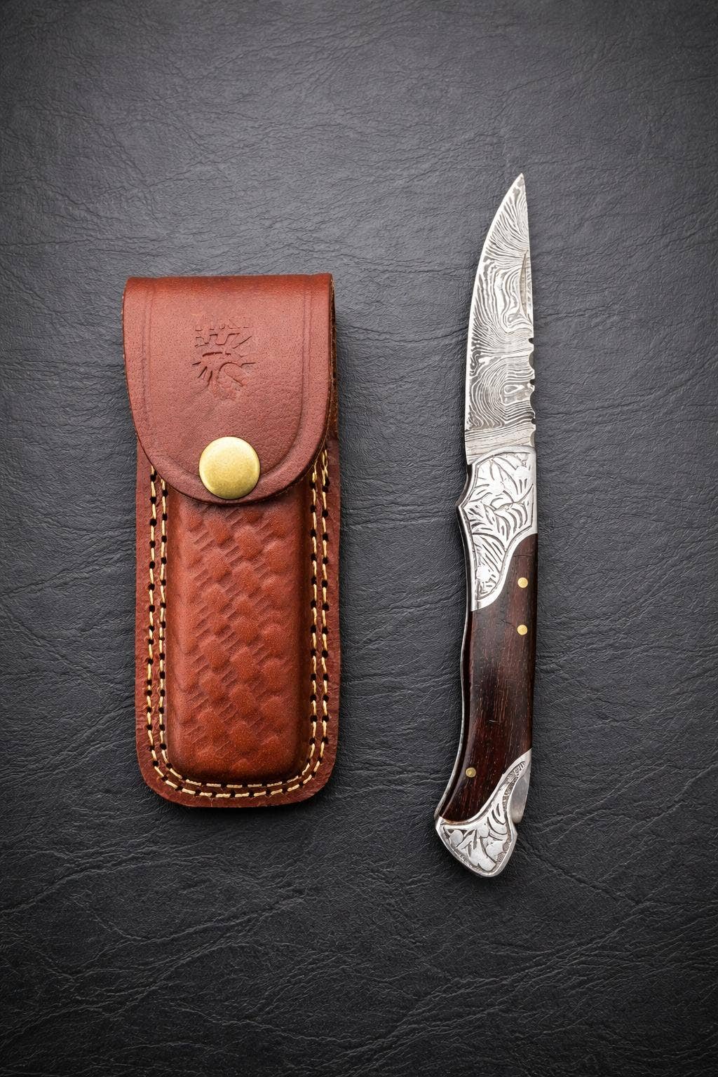 Titan Ironcrest Damascus Folding Knife