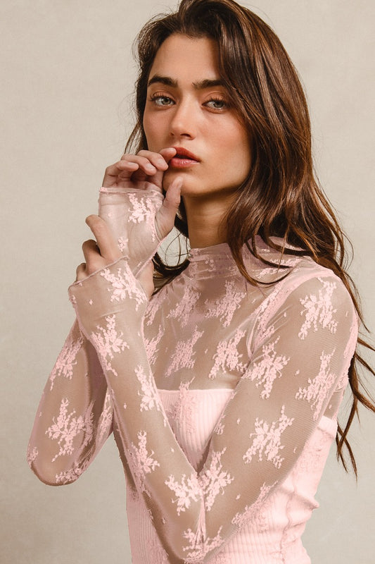 Long Sleeve Mesh Top