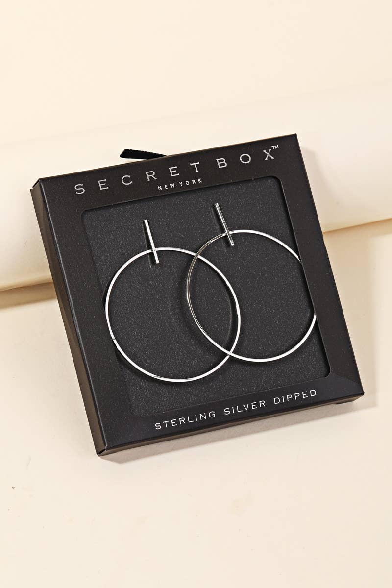 Gold Dipped Thin Hoop Drop Earring: GD