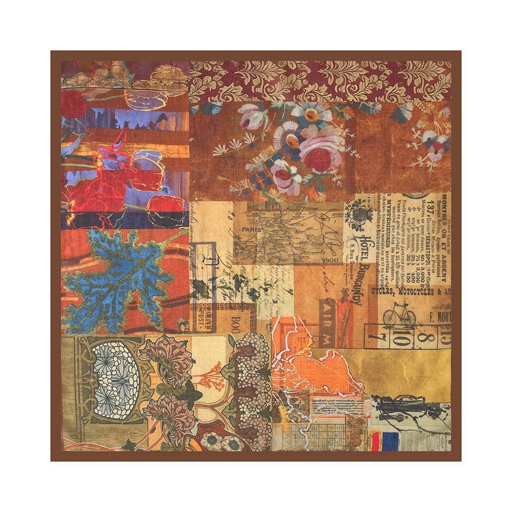 Retro Paisley Floral Waist Belt Silk Scarf