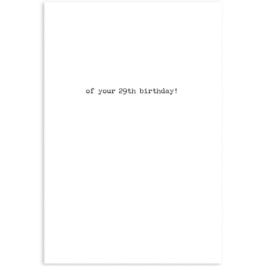 29th Birthday Anniversary Greeting Card
