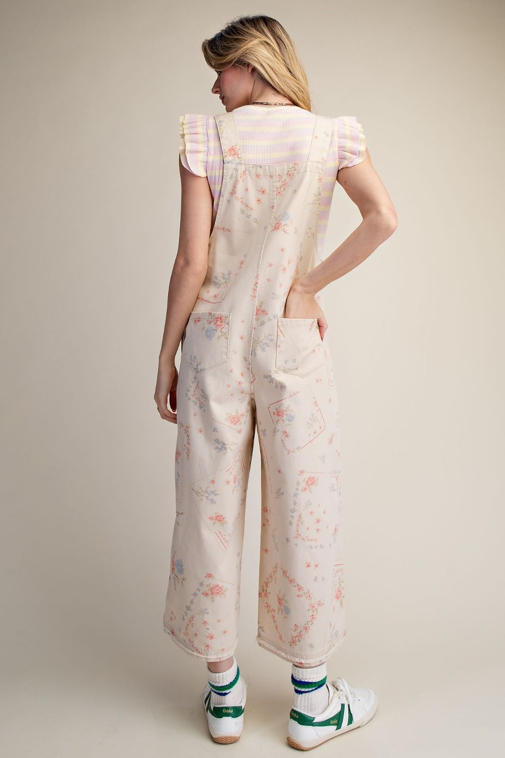 Needlepoint Print Overalls