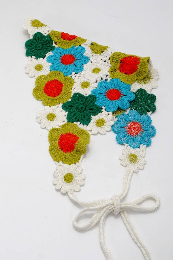 FLOWER HAIR SCARF HAIR BAND | 40HS021: Blue