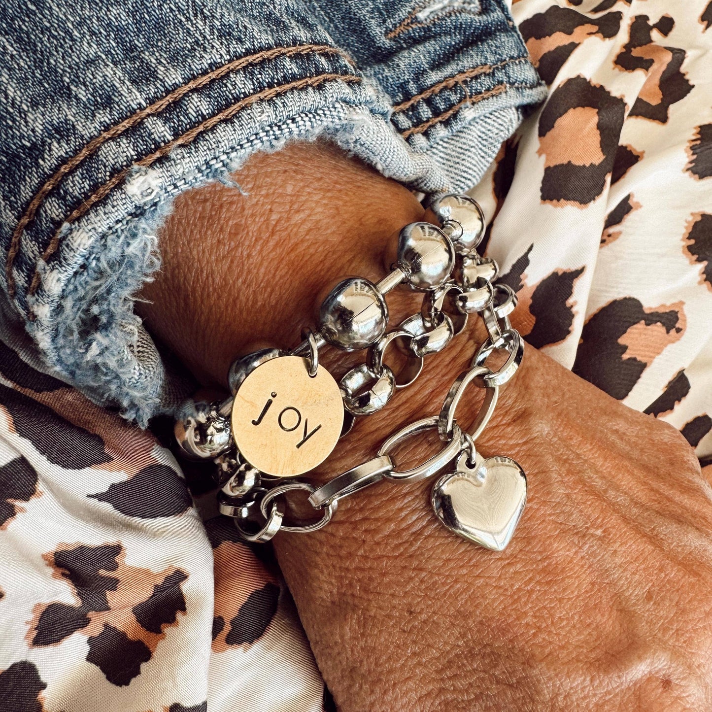 Hand Stamped JOY Bracelet: 7