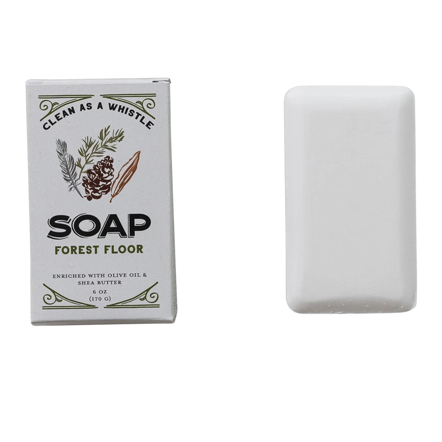 Forest Floor Scented Olive Oil & Shea Butter Triple Milled Bar Soap, Made In The U.S.A.
