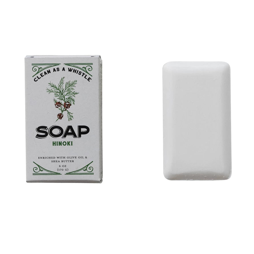 Hinoki Scented Olive Oil & Shea Butter Triple Milled Bar Soap, Made In The U.S.A.