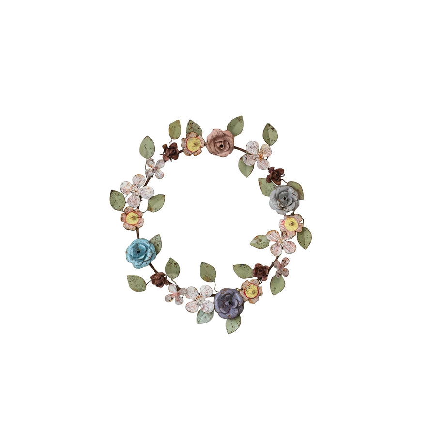 Metal flower wreath