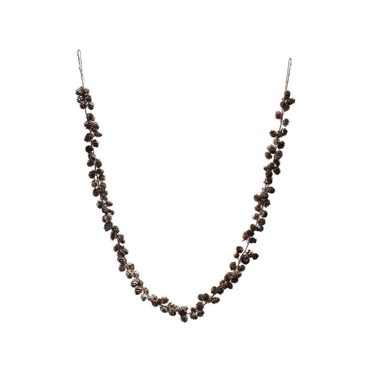 72"L x 1-1/2"H Pinecone Garland with Glitter & Jute Cord