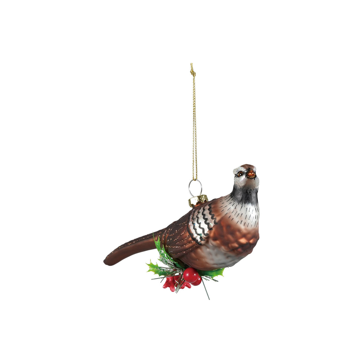 Glass Pheasant Ornament