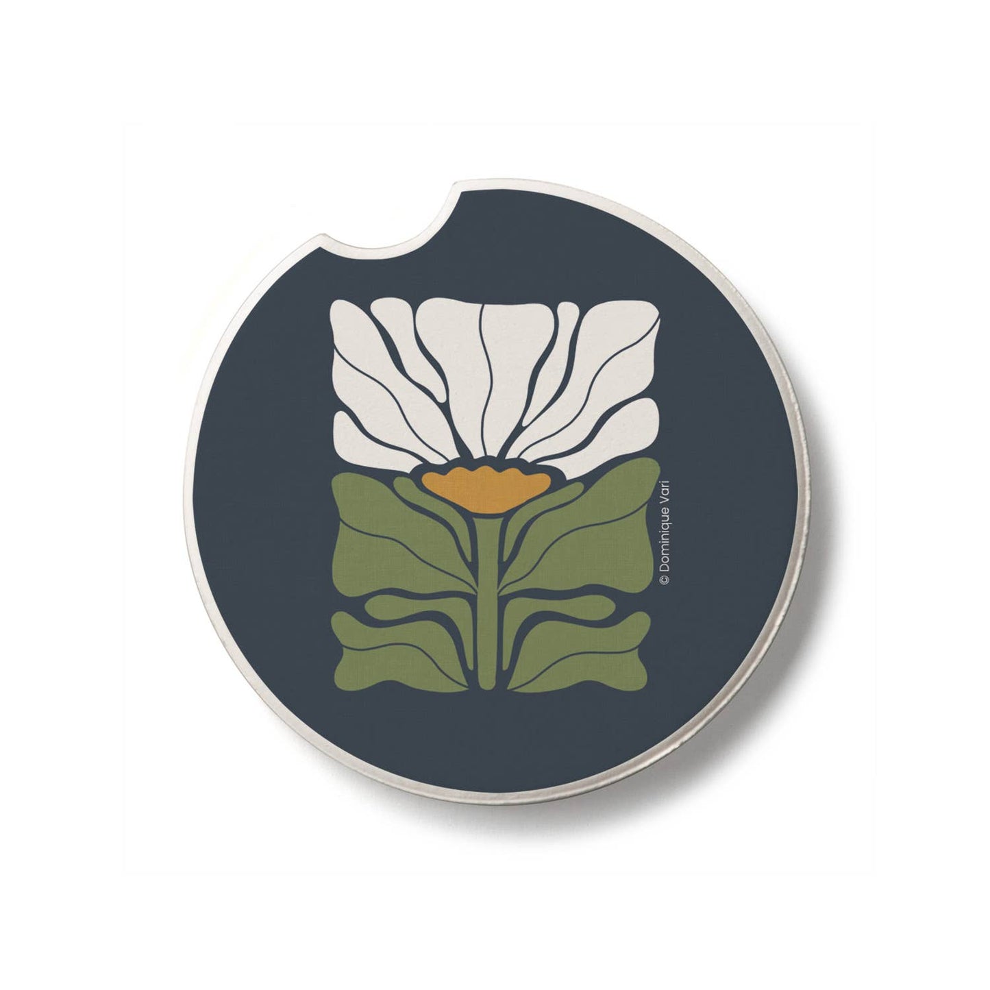 "Bohemian Floral" Absorbent Stone Car Coaster 1pk