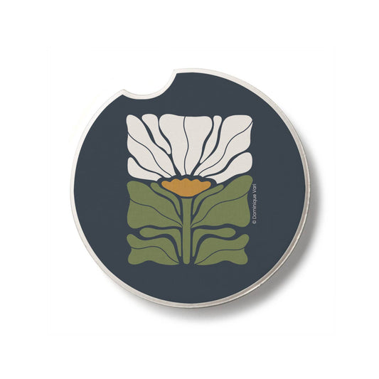 "Bohemian Floral" Absorbent Stone Car Coaster 1pk