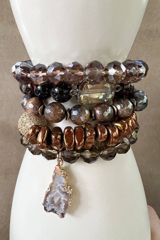 Zambia Bracelet Set Dark Natural