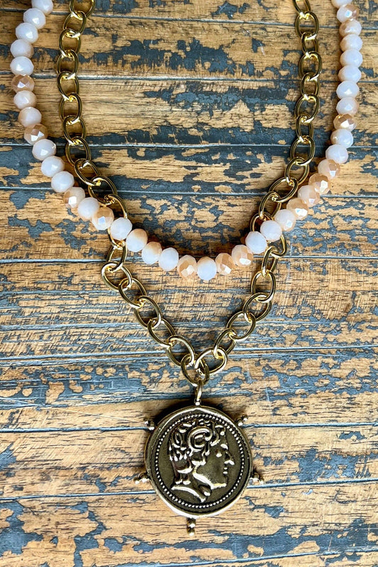 Rosalie Necklace Beige