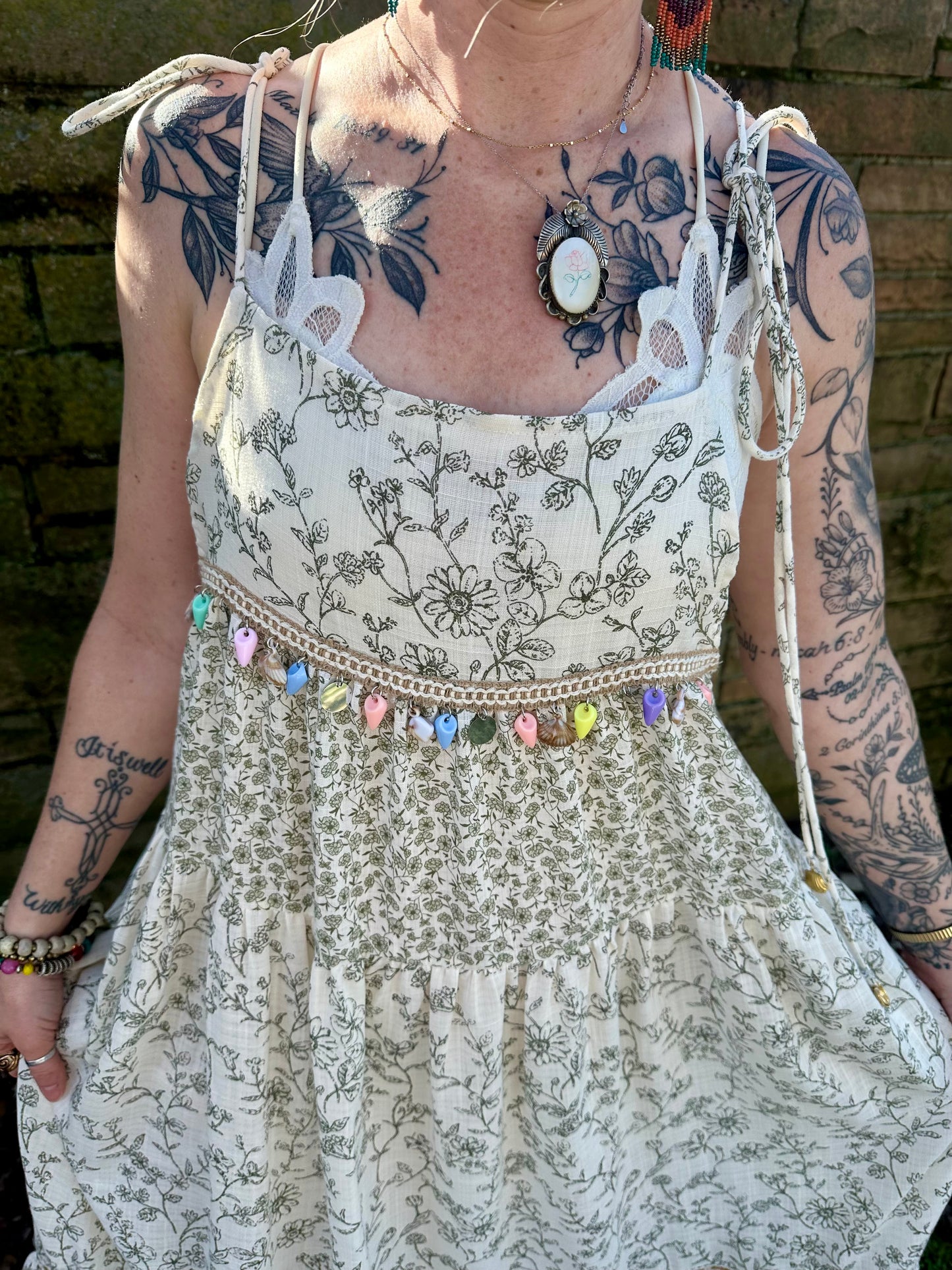 BOHO DEER LINEN TIERED MAXI DRESS