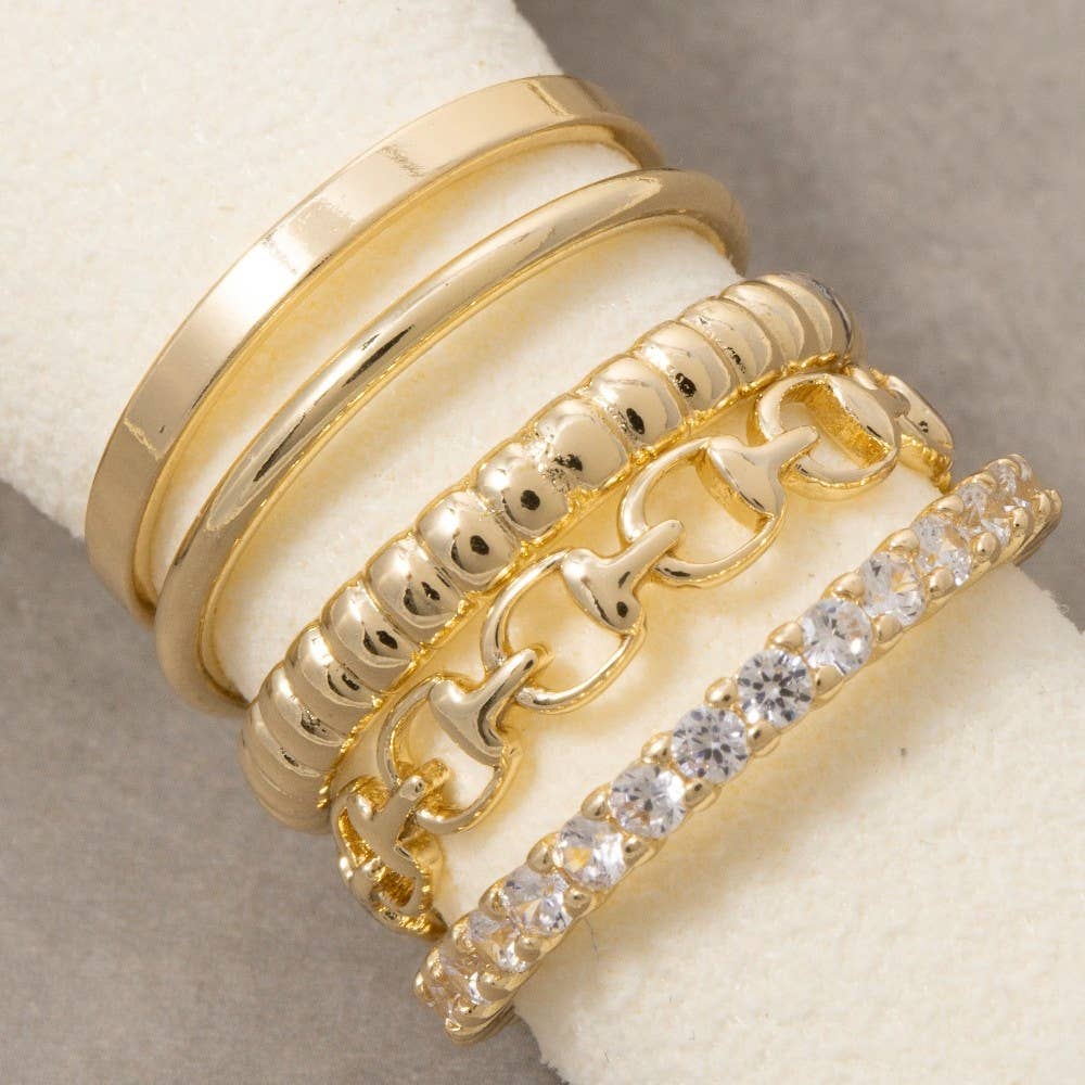 5Pc Assorted Band Rings Set: GDCRY