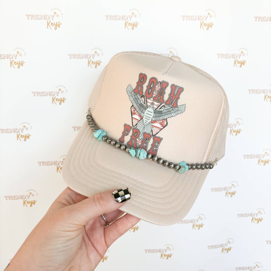Roam Free Graphic Trucker Hat : With chain