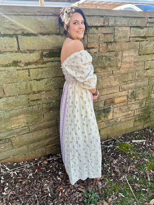 Floral Print Smocked Dress
