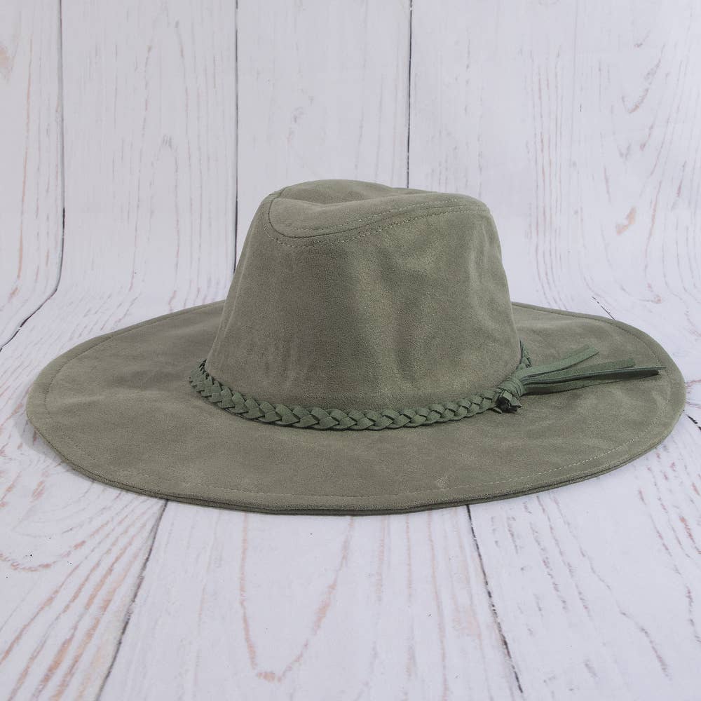 Wide Brim Braided Tassel Fedora Hat: MV