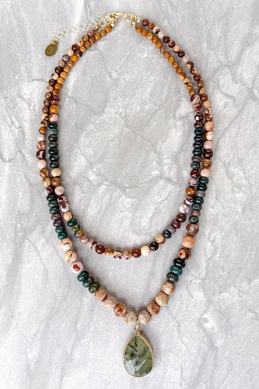 Becca Necklace - Green Jasper