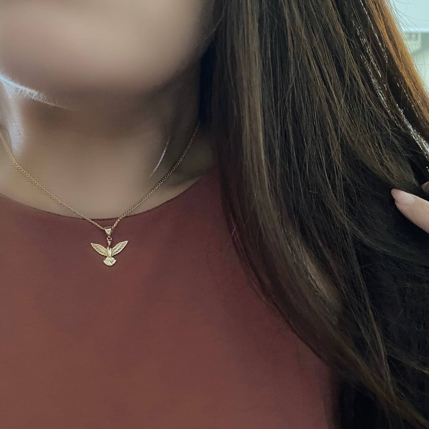 Eagle bird pendant necklace 18k gold filled water resistant