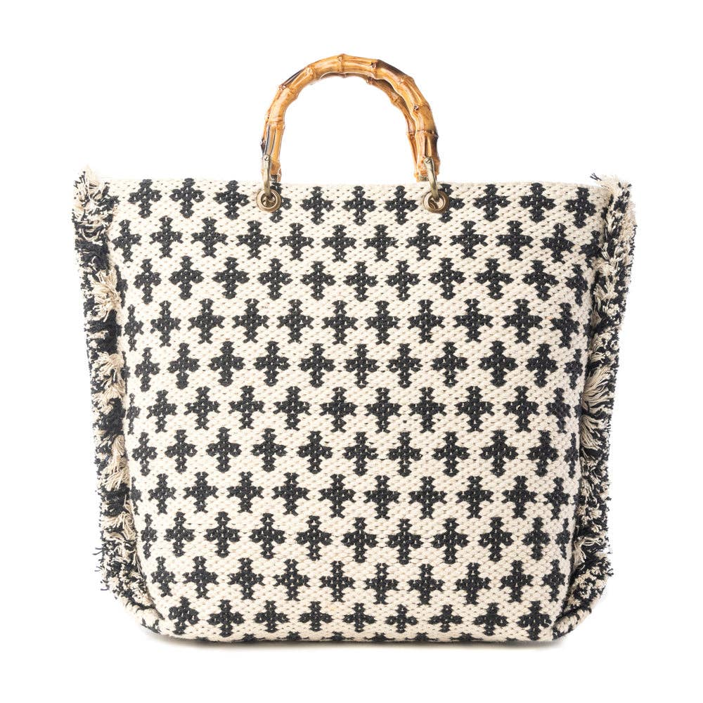 Starlit Loom Hand Embroidered Tote Bag in Twilight Sand: Twilight Sand