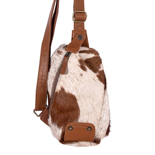 Robnette Ranch Fanny-Pack Bag In Caramel & White: Single