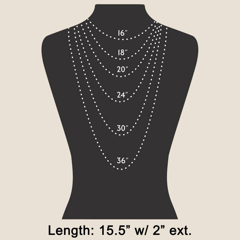 Cz Double Ring Link Pendant Necklace: G