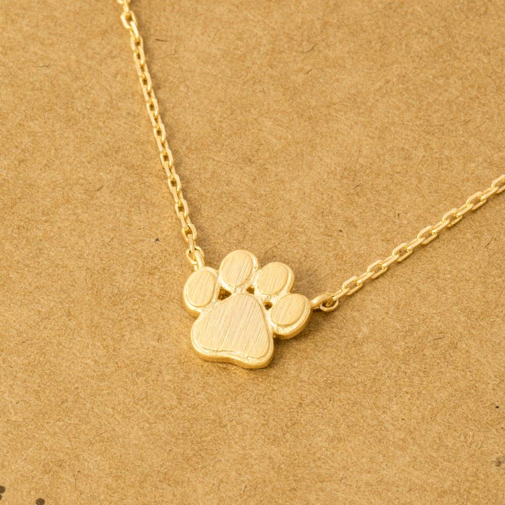 Mini Paw Print Charm Necklace: G